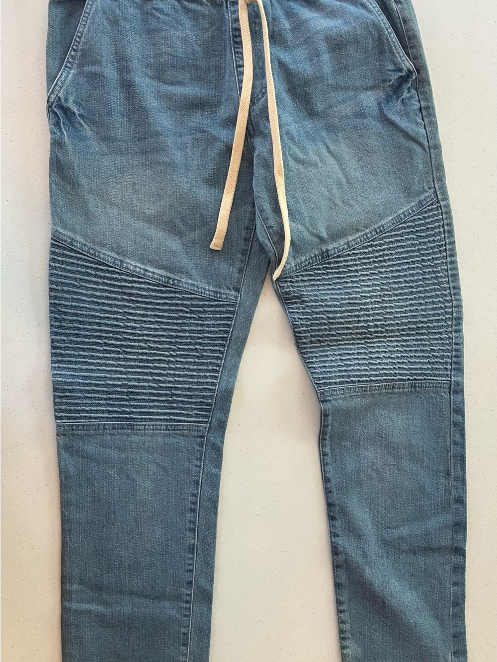 Forever 21 Blue Slim Straight Moto-Style Jeans